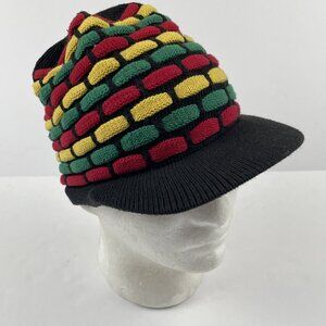 Satori Movement Knit Billed Beanie Adult OS Raga Striped Organic Cotton